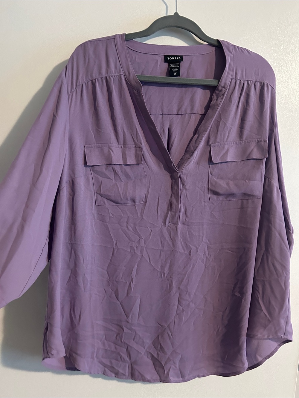 torrid lavender purple V-neck utility tunic